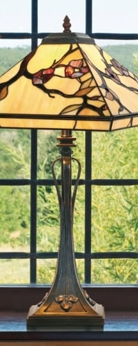 lampe à poser Tiffany abat-jour coloré